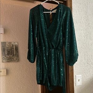 Green Sequin Romper Size Medium